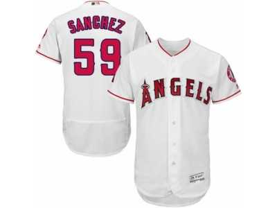 Men's Majestic Los Angeles Angels of Anaheim #59 Tony Sanchez White Flexbase Authentic Collection MLB Jersey