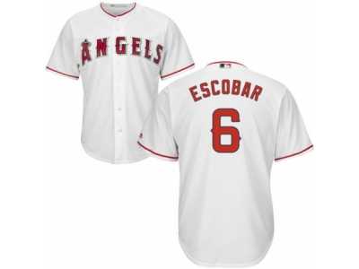 Men's Majestic Los Angeles Angels of Anaheim #6 Yunel Escobar Replica White Home Cool Base MLB Jersey