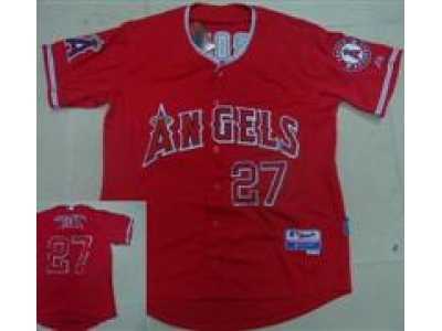 mlb Los Angeles Angels #27 TROUT red jerseys