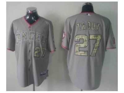 mlb jerseys los angeles angels #27 trout grey[number camo]