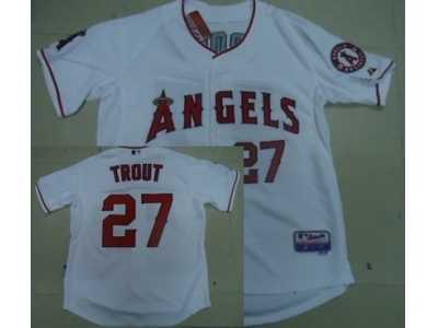 mlb jerseys los angeles angels #27 trout white