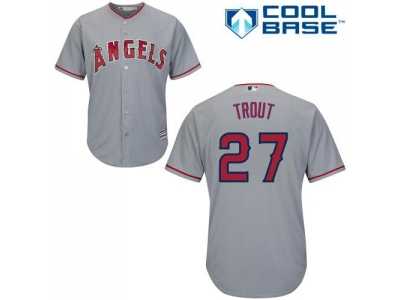 Women's Los Angeles Angels Of Anaheim #27 Mike Trout Grey Road Stitched MLB Jersey