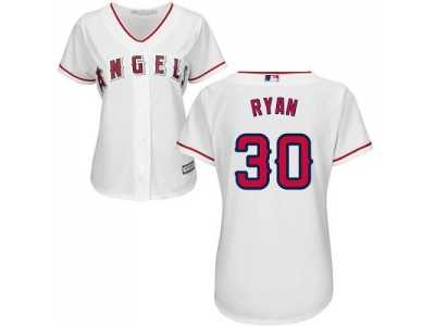 Women's Los Angeles Angels Of Anaheim #30 Nolan Ryan White Home Stitched MLB Jersey