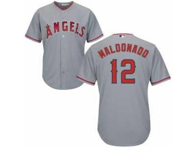 Women's Majestic Los Angeles Angels of Anaheim #12 Martin Maldonado Authentic Grey Road Cool Base MLB Jersey