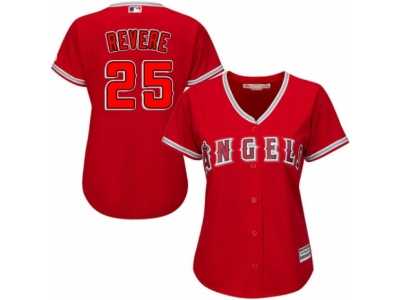 Women's Majestic Los Angeles Angels of Anaheim #25 Ben Revere Replica Red Alternate MLB Jersey