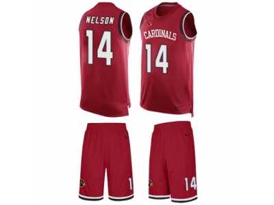 Men's Nike Arizona Cardinals #14 J.J. Nelson Limited Red Tank Top Suit NFL Jersey