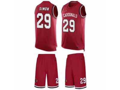 Men's Nike Arizona Cardinals #29 Tharold Simon Limited Red Tank Top Suit NFL Jersey