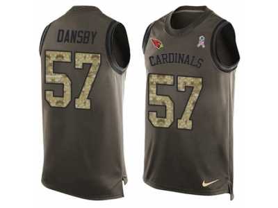 Men's Nike Arizona Cardinals #57 Karlos Dansby Limited Green Salute to Service Tank Top NFL Jersey