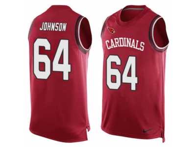 Men's Nike Arizona Cardinals #64 Dorian Johnson Limited Red Player Name & Number Tank Top NFL Jersey