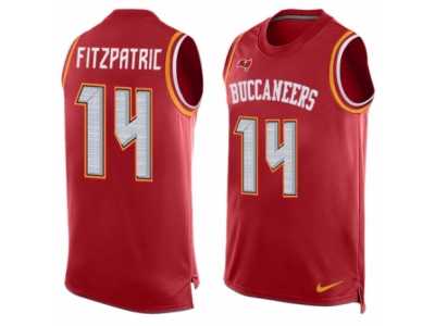 Men's Nike Tampa Bay Buccaneers #14 Ryan Fitzpatrick Limited Red Player Name & Number Tank Top NFL Jersey