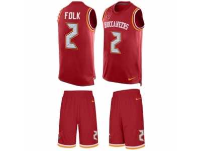 Men's Nike Tampa Bay Buccaneers #2 Nick Folk Limited Red Tank Top Suit NFL Jersey