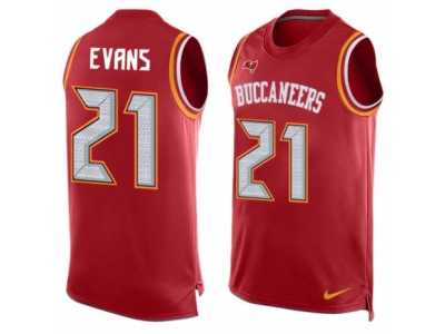 Men's Nike Tampa Bay Buccaneers #21 Justin Evans Limited Red Player Name & Number Tank Top NFL Jersey