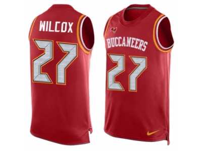 Men's Nike Tampa Bay Buccaneers #27 J.J. Wilcox Limited Red Player Name & Number Tank Top NFL Jersey