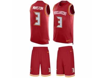 Men's Nike Tampa Bay Buccaneers #3 Jameis Winston Limited Red Tank Top Suit NFL Jersey