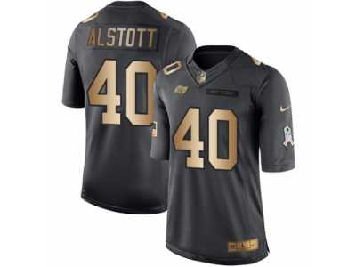 Men's Nike Tampa Bay Buccaneers #40 Mike Alstott Limited Black Gold Salute to Service NFL Jersey