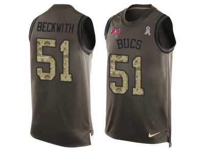 Men's Nike Tampa Bay Buccaneers #51 Kendell Beckwith Limited Green Salute to Service Tank Top NFL Jersey