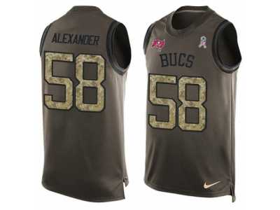Men's Nike Tampa Bay Buccaneers #58 Kwon Alexander Limited Green Salute to Service Tank Top NFL Jersey