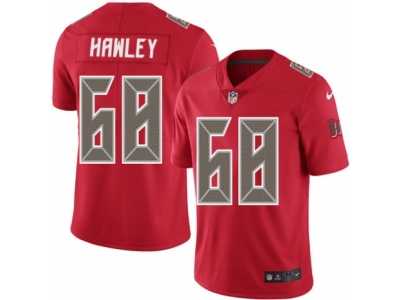 Men's Nike Tampa Bay Buccaneers #68 Joe Hawley Limited Red Rush NFL Jersey