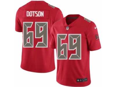 Men's Nike Tampa Bay Buccaneers #69 Demar Dotson Limited Red Rush NFL Jersey