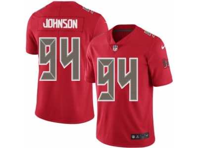 Men's Nike Tampa Bay Buccaneers #94 George Johnson Limited Red Rush NFL Jersey