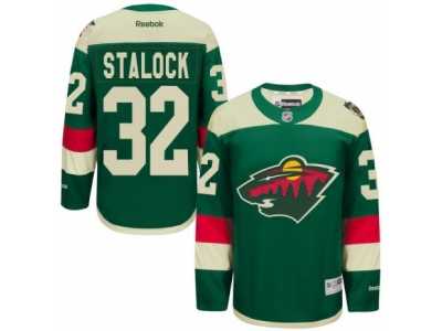Men's Reebok Minnesota Wild #32 Alex Stalock Authentic Green 2016 Stadium Series NHL Jersey