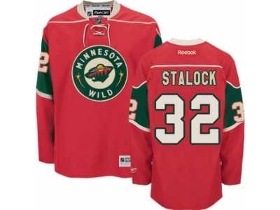 Men's Reebok Minnesota Wild #32 Alex Stalock Authentic Red Home NHL Jersey