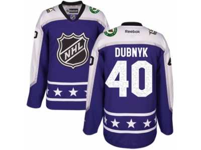 Youth Reebok Minnesota Wild #40 Devan Dubnyk Authentic Purple Central Division 2017 All-Star NHL Jersey