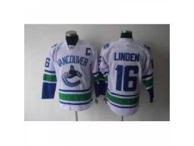 youth nhl vancouver canucks #16 linden white[c patch]