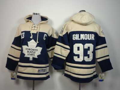 Youth nhl toronto maple leafs #93 gilmour blue-cream[pullover hooded sweatshirt][patch C]
