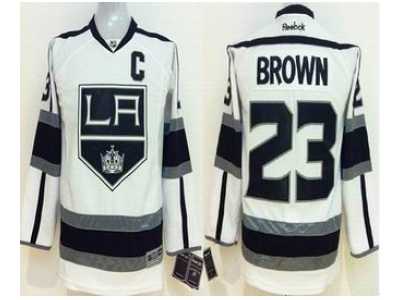 Youth nhl jerseys los angeles kings #23 brown white[patch C]