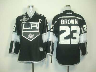 youth nhl los angeles kings #23 brown black-white[2012 stanley cup champions]