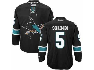 Men's Reebok San Jose Sharks #5 David Schlemko Authentic Black Third NHL Jersey
