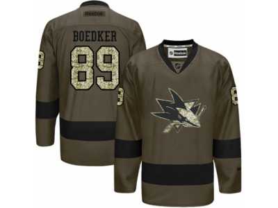 Men's Reebok San Jose Sharks #89 Mikkel Boedker Authentic Green Salute to Service NHL Jersey