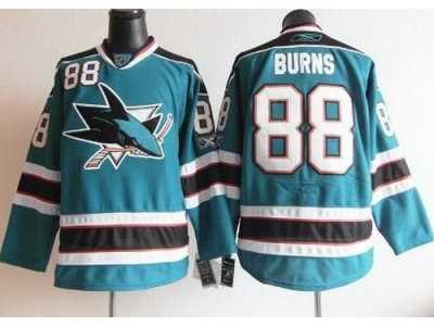 NHL San Jose Sharks #88 Burns Blue Jerseys