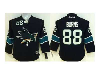 Youth NHL San Jose Sharks #88 Brent Burns black jerseys