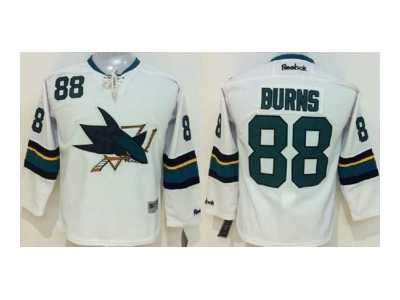 Youth NHL San Jose Sharks #88 Brent Burns white jerseys