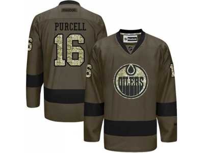 Edmonton Oilers #16 Teddy Purcell Green Salute to Service Stitched NHL Jersey