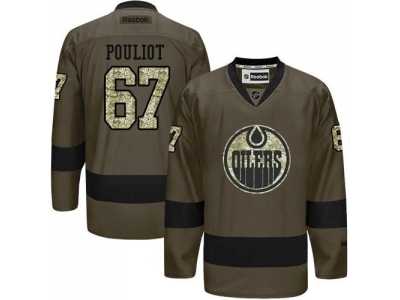 Edmonton Oilers #67 Benoit Pouliot Green Salute to Service Stitched NHL Jersey