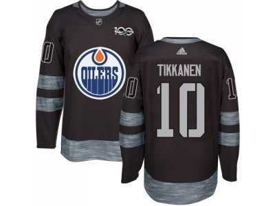 Men's Edmonton Oilers #10 Esa Tikkanen Black 1917-2017 100th Anniversary Stitched NHL Jersey