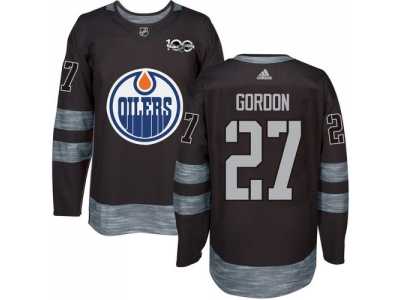 Men's Edmonton Oilers #27 Boyd Gordon Black 1917-2017 100th Anniversary Stitched NHL Jersey