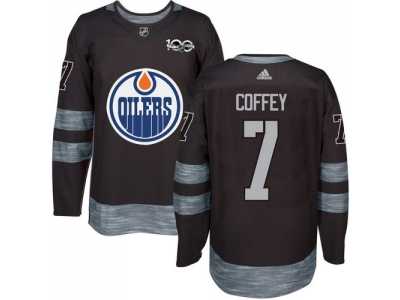 Men's Edmonton Oilers #7 Paul Coffey Black 1917-2017 100th Anniversary Stitched NHL Jersey