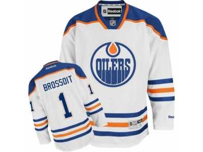 Men's Reebok Edmonton Oilers #1 Laurent Brossoit Authentic White Away NHL Jersey