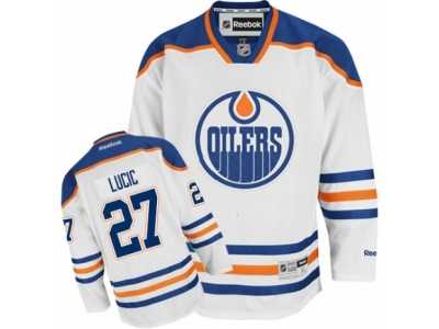 Men's Reebok Edmonton Oilers #27 Milan Lucic Premier White Away NHL Jersey