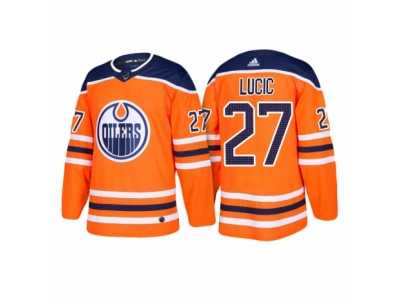 Men's adidas Milan Lucic Edmonton Oilers #27 Orange 2018 New Season Team Home Jersey