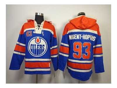 nhl jerseys edmonton oilers #93 nugent-hopkins blue[pullover hooded sweatshirt]