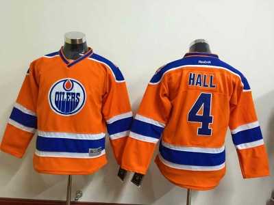 Youth NHL Edmonton Oilers #4 Hall Orange Stitched jerseys