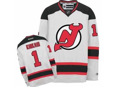 Men's Reebok New Jersey Devils #1 Keith Kinkaid Authentic White Away NHL Jersey