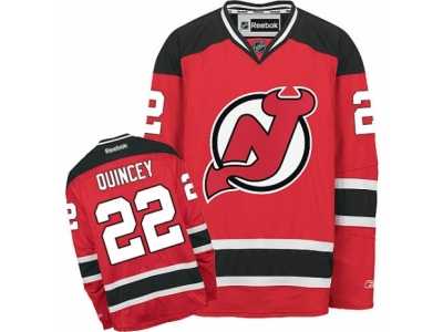 Men's Reebok New Jersey Devils #22 Kyle Quincey Authentic Red Home NHL Jersey