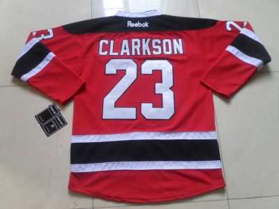 nhl jerseys new jersey devils #23 clarkson red-black