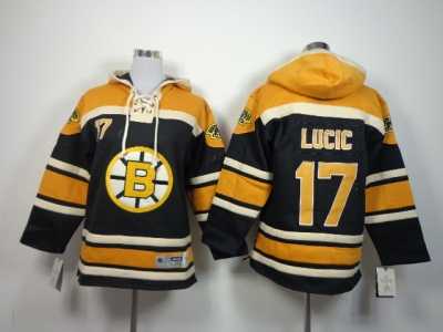 Youth nhl boston bruins #17 lucic yellow-black[pullover hooded sweatshirt]